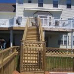 home improvement rear deck pole stairs